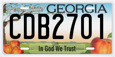 GA license plate CDB2701