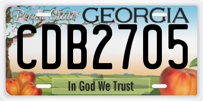 GA license plate CDB2705