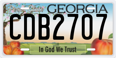 GA license plate CDB2707