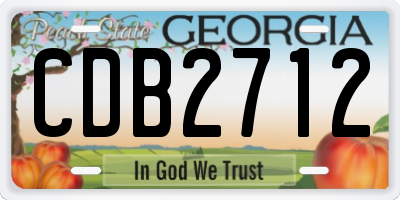 GA license plate CDB2712