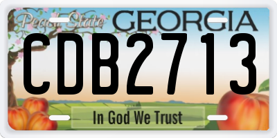 GA license plate CDB2713