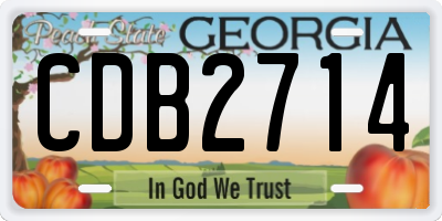 GA license plate CDB2714