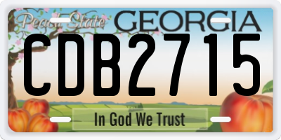 GA license plate CDB2715