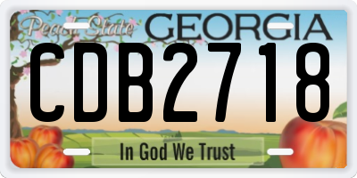 GA license plate CDB2718