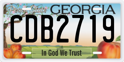 GA license plate CDB2719