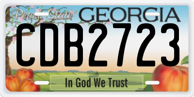 GA license plate CDB2723