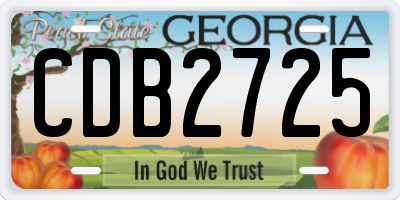 GA license plate CDB2725