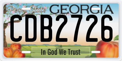 GA license plate CDB2726