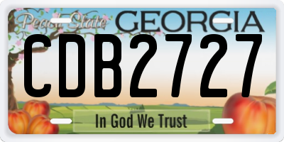 GA license plate CDB2727