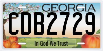 GA license plate CDB2729