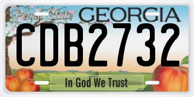GA license plate CDB2732