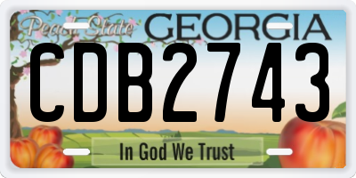GA license plate CDB2743