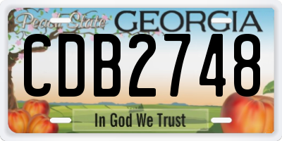 GA license plate CDB2748