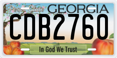 GA license plate CDB2760