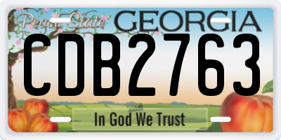 GA license plate CDB2763
