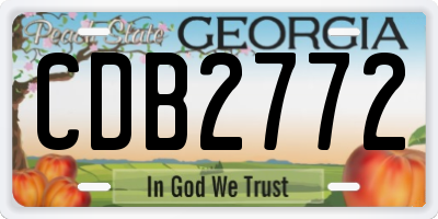 GA license plate CDB2772