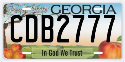 GA license plate CDB2777