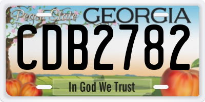 GA license plate CDB2782