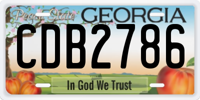 GA license plate CDB2786