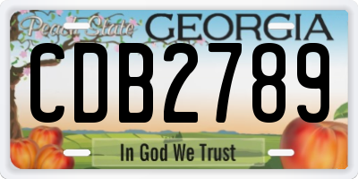 GA license plate CDB2789