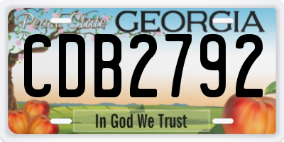 GA license plate CDB2792