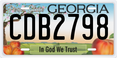 GA license plate CDB2798