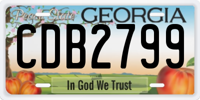 GA license plate CDB2799