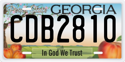 GA license plate CDB2810