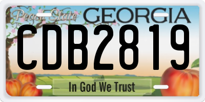 GA license plate CDB2819