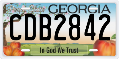 GA license plate CDB2842
