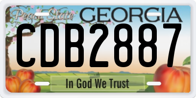 GA license plate CDB2887
