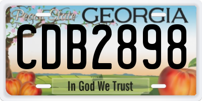 GA license plate CDB2898