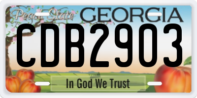 GA license plate CDB2903