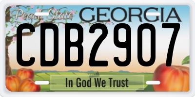 GA license plate CDB2907