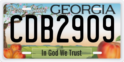 GA license plate CDB2909