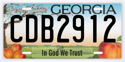 GA license plate CDB2912
