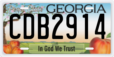 GA license plate CDB2914