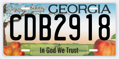 GA license plate CDB2918