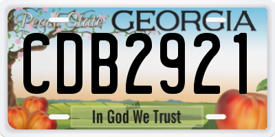 GA license plate CDB2921