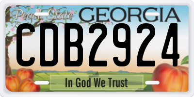 GA license plate CDB2924