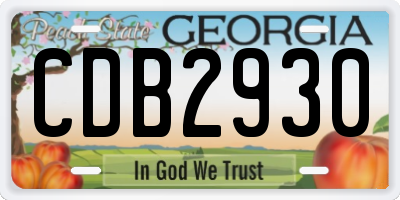 GA license plate CDB2930