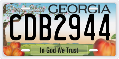 GA license plate CDB2944