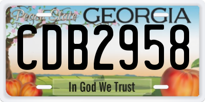 GA license plate CDB2958
