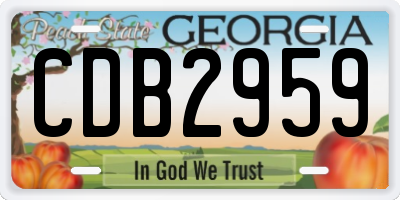 GA license plate CDB2959