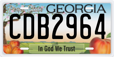 GA license plate CDB2964