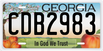 GA license plate CDB2983