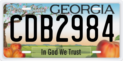 GA license plate CDB2984
