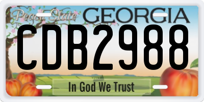 GA license plate CDB2988