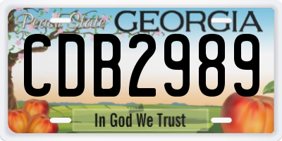 GA license plate CDB2989