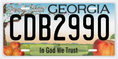 GA license plate CDB2990